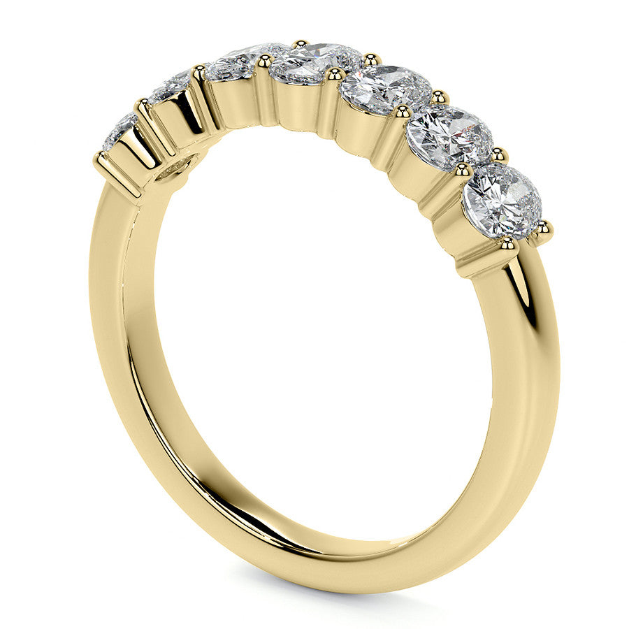 4x3mm 7-Stone Oval Shared Prong Moissanite Anniversary Band