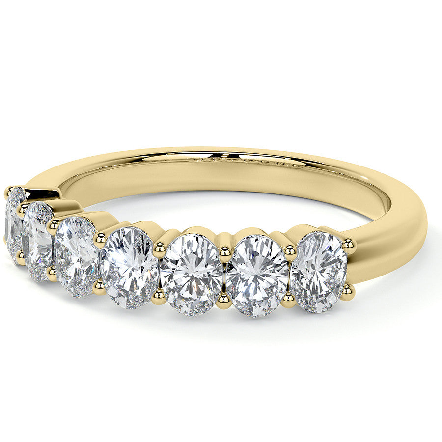 4x3mm 7-Stone Oval Shared Prong Moissanite Anniversary Band