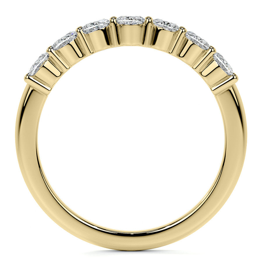4x3mm 7-Stone Oval Shared Prong Moissanite Anniversary Band