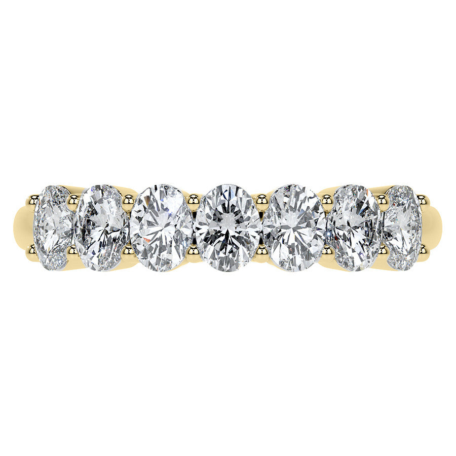 4x3mm 7-Stone Oval Shared Prong Moissanite Anniversary Band