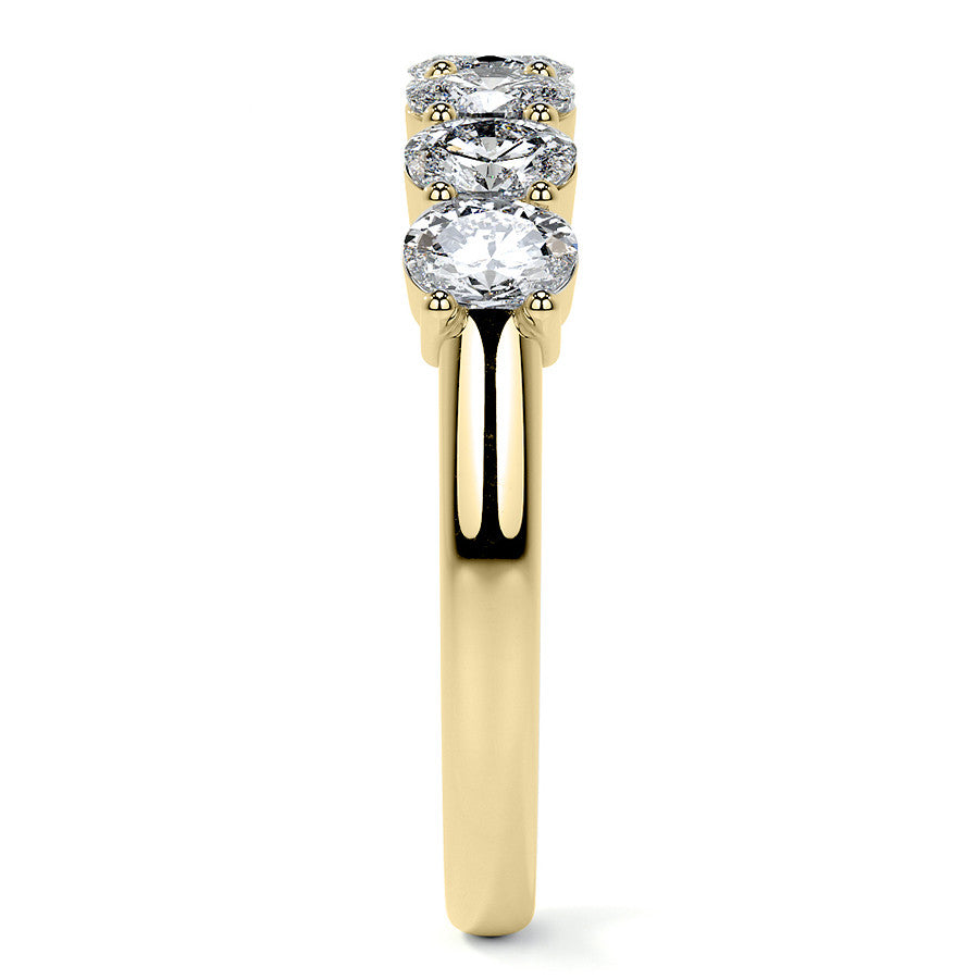 4x3mm 7-Stone Oval Shared Prong Moissanite Anniversary Band