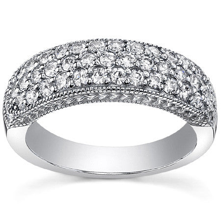 Round Brilliant Moissanite Antique Pave Moissanite Ring