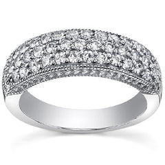Round Brilliant Moissanite Antique Pave Moissanite Ring