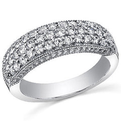 Round Brilliant Moissanite Antique Pave Moissanite Ring