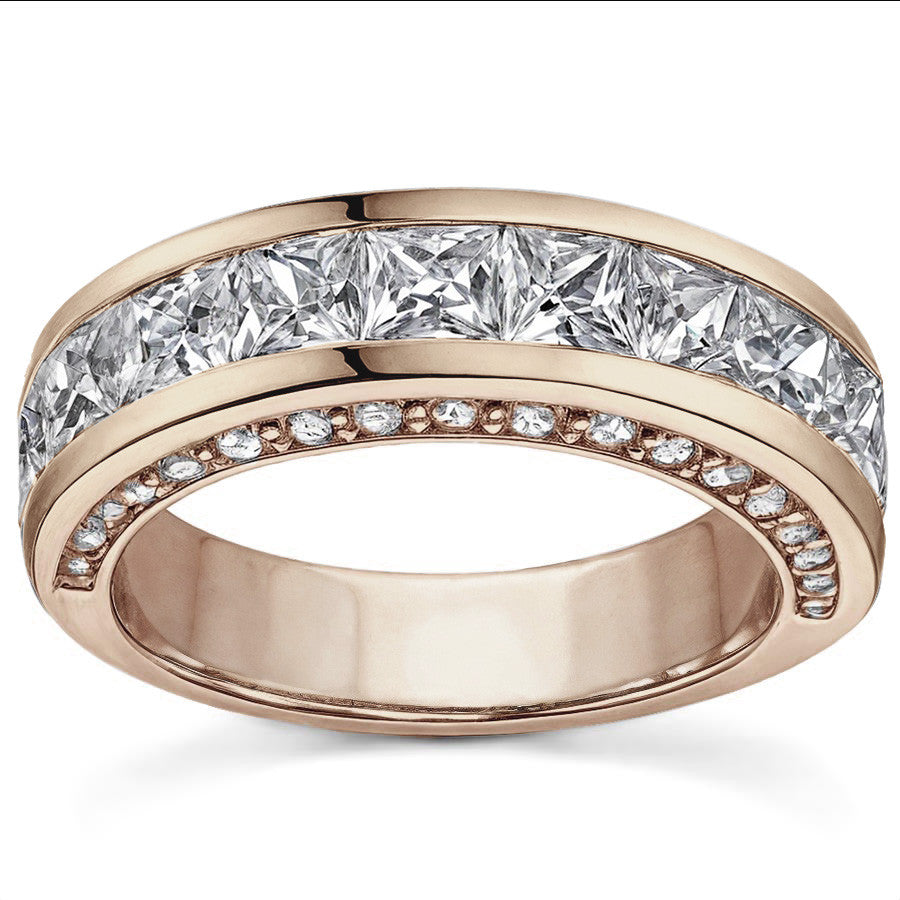 Princess & Round Brilliant Moissanite Anniversary Ring (3.7ct)