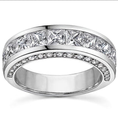 Princess & Round Brilliant Moissanite Anniversary Ring (3.7ct)