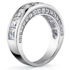 Princess & Round Brilliant Moissanite Anniversary Ring (3.7ct)