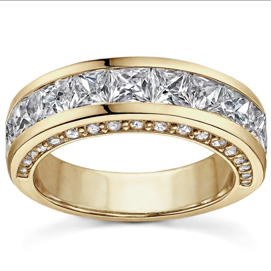 Princess & Round Brilliant Moissanite Anniversary Ring (3.7ct)