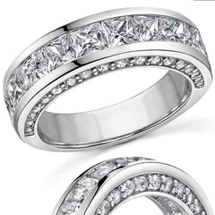 Princess & Round Brilliant Moissanite Anniversary Ring (3.7ct)