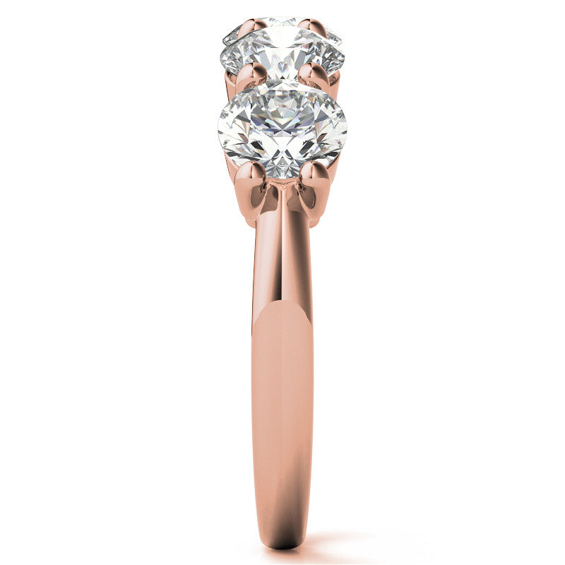 5-Stone Round Brilliant Moissanite Shared-Prong Ring 5mm 2.5ct