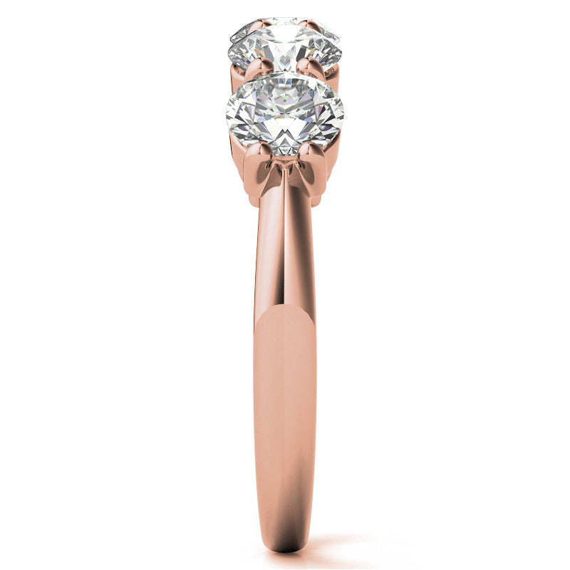 5-Stone Round Brilliant Moissanite Shared-Prong Ring 4.5mm 1.65ct