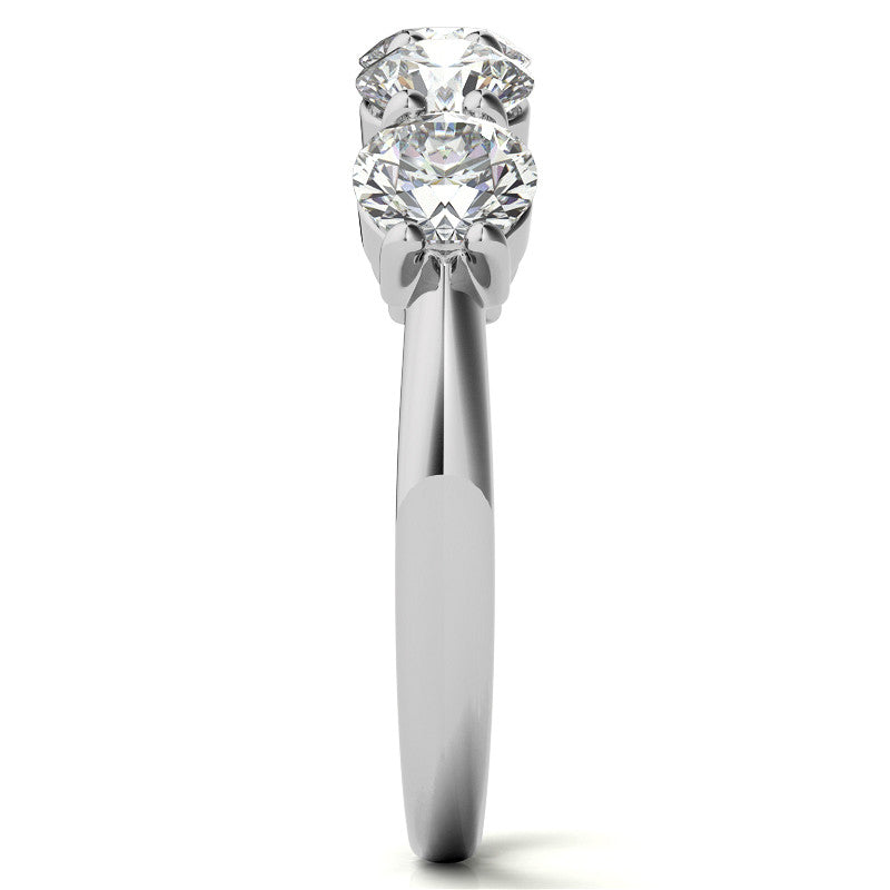 5-Stone Round Brilliant Moissanite Shared-Prong Ring 4.5mm 1.65ct