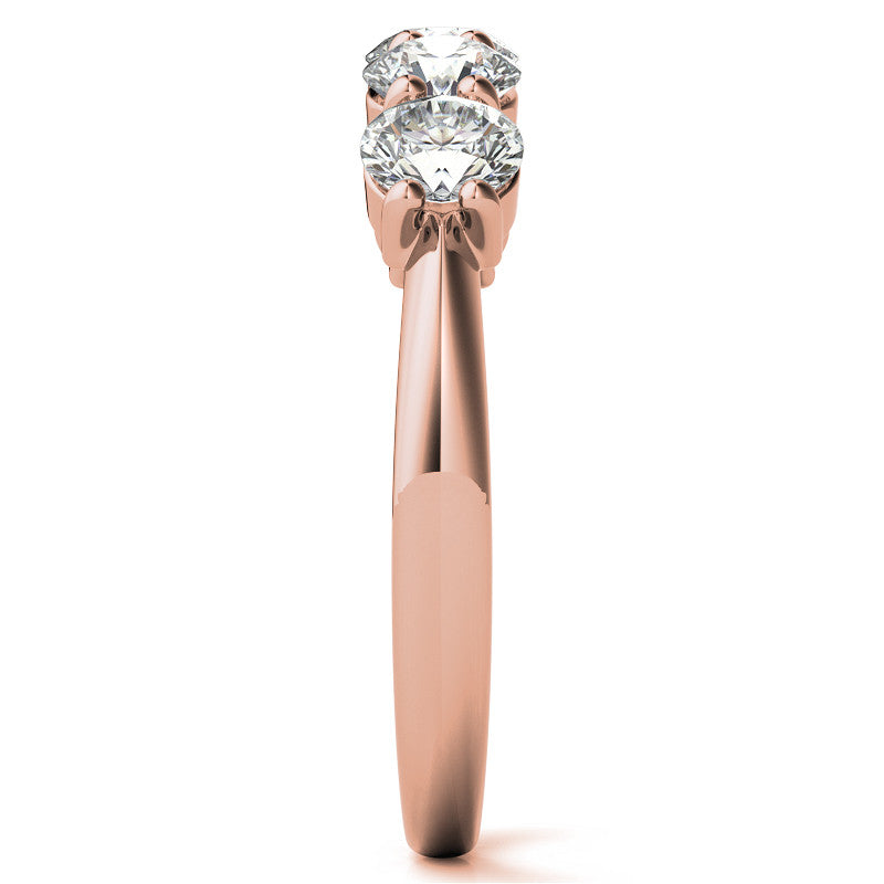 5-Stone Round Brilliant Moissanite Shared-Prong Ring 4mm 1.25ct