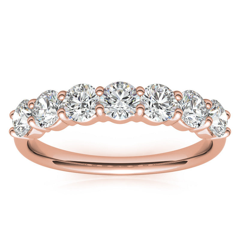 7-Stone Round Brilliant Moissanite Shared-Prong Ring - 3.5mm 1.05ct