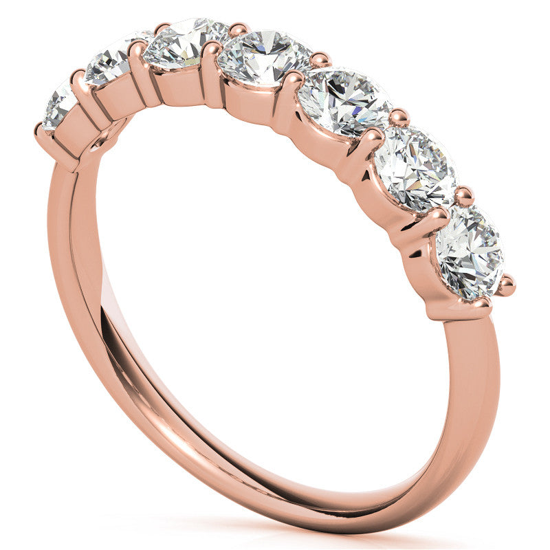 7-Stone Round Brilliant Moissanite Shared-Prong Ring - 3.5mm 1.05ct