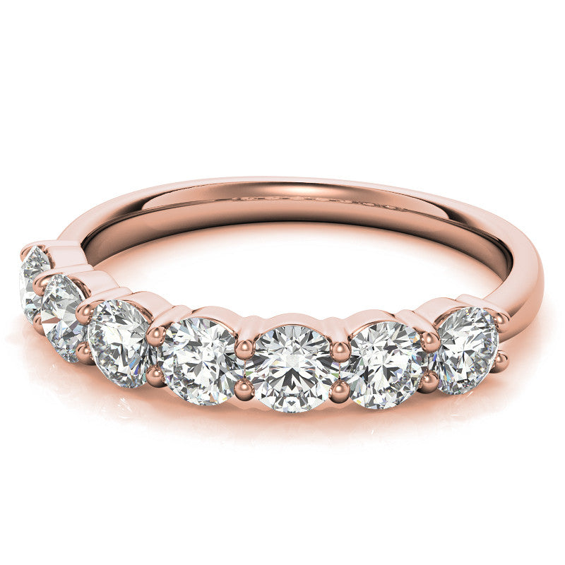 7-Stone Round Brilliant Moissanite Shared-Prong Ring - 3.5mm 1.05ct