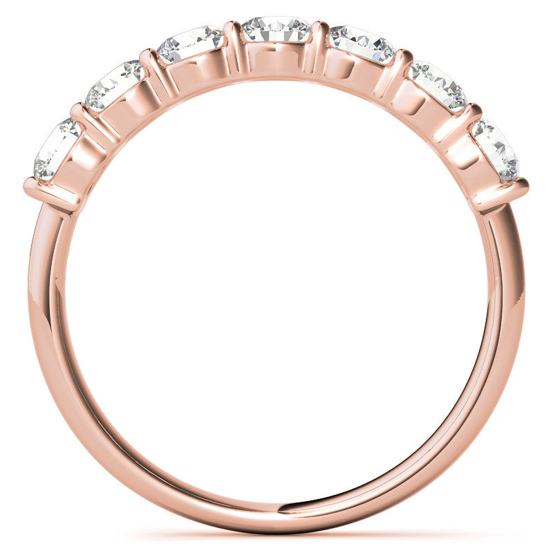7-Stone Round Brilliant Moissanite Shared-Prong Ring - 3.5mm 1.05ct
