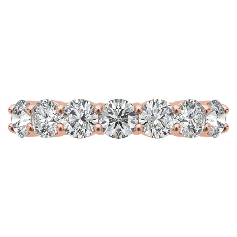 7-Stone Round Brilliant Moissanite Shared-Prong Ring - 3.5mm 1.05ct
