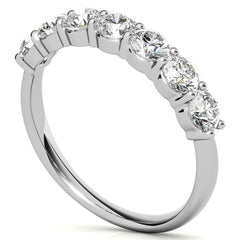 7-Stone Round Brilliant Moissanite Shared-Prong Ring - 3.5mm 1.05ct