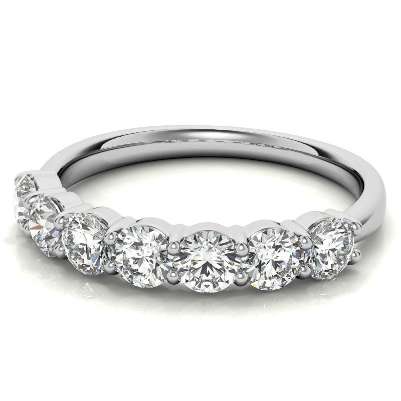 7-Stone Round Brilliant Moissanite Shared-Prong Ring - 3.5mm 1.05ct