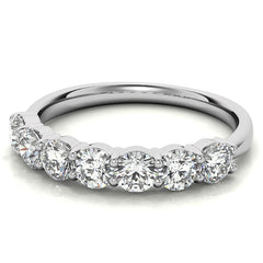 7-Stone Round Brilliant Moissanite Shared-Prong Ring - 3.5mm 1.05ct