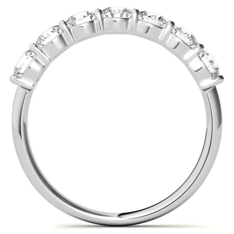7-Stone Round Brilliant Moissanite Shared-Prong Ring - 3.5mm 1.05ct