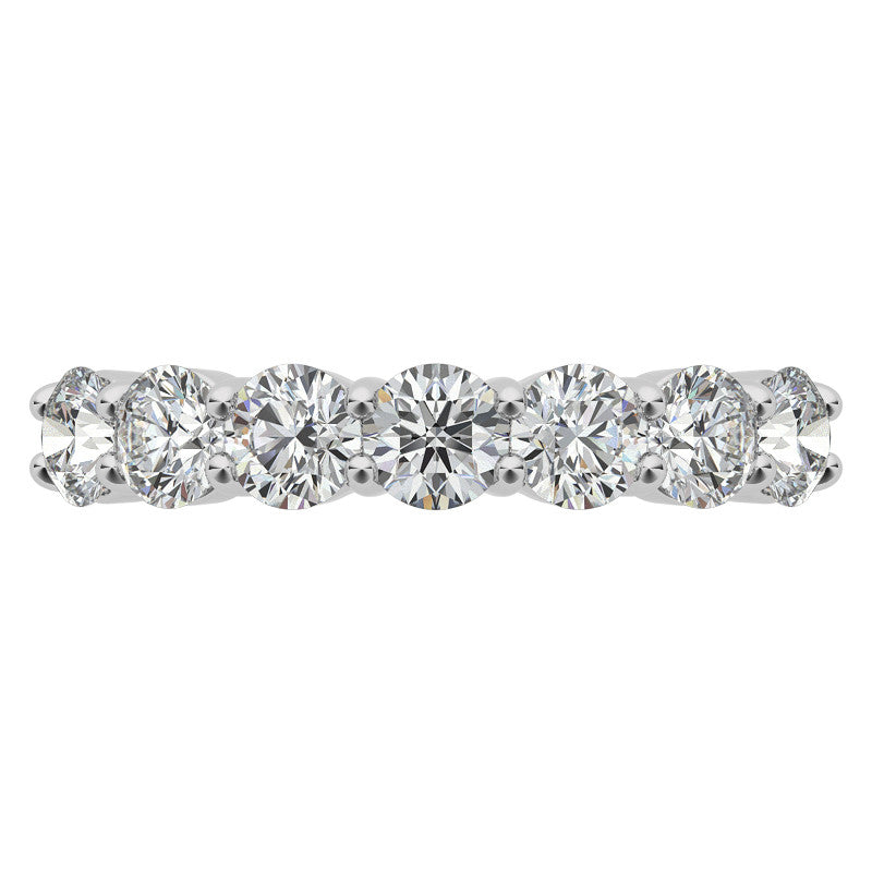 7-Stone Round Brilliant Moissanite Shared-Prong Ring - 3.5mm 1.05ct