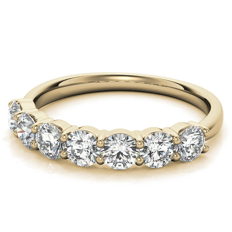 7-Stone Round Brilliant Moissanite Shared-Prong Ring - 3.5mm 1.05ct