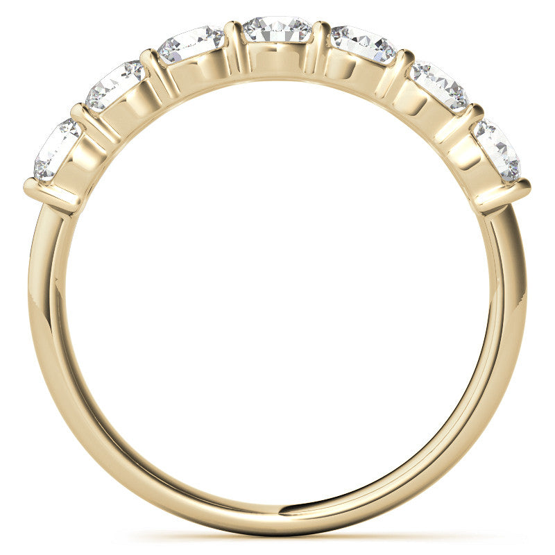 7-Stone Round Brilliant Moissanite Shared-Prong Ring - 3.5mm 1.05ct