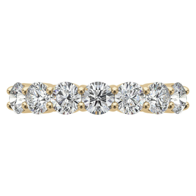 7-Stone Round Brilliant Moissanite Shared-Prong Ring - 3.5mm 1.05ct