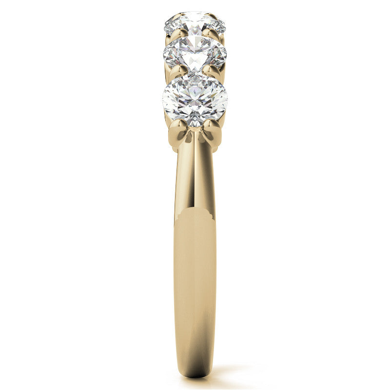 7-Stone Round Brilliant Moissanite Shared-Prong Ring - 3.5mm 1.05ct