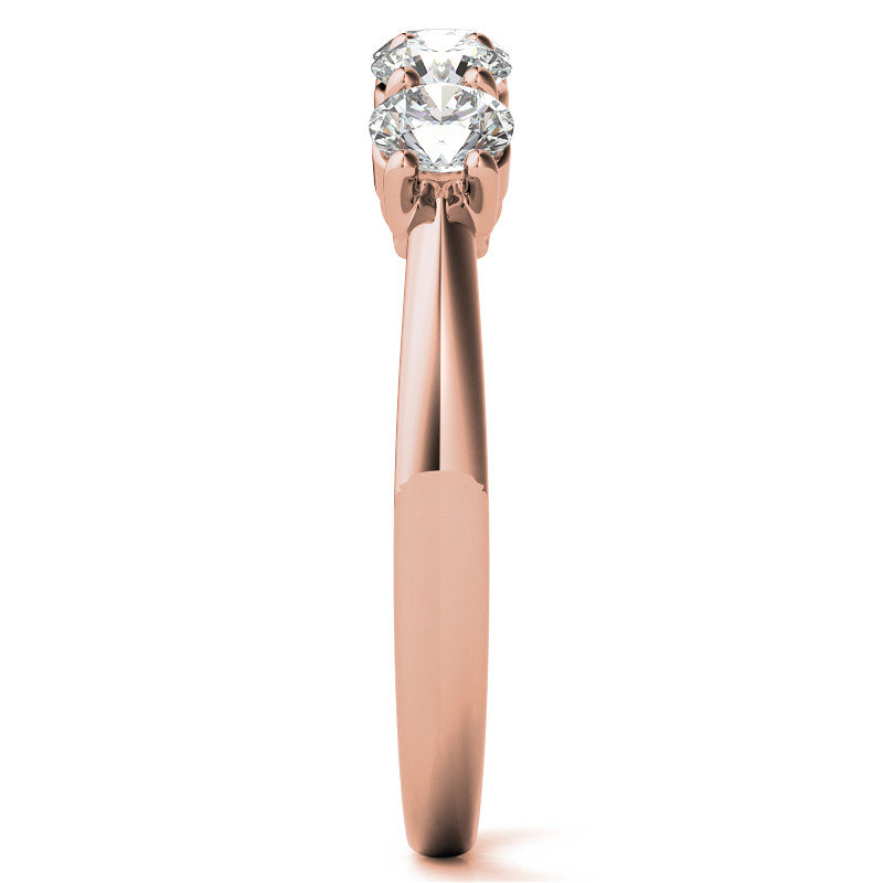 5-Stone Round Brilliant Moissanite Shared-Prong Ring 3.5mm 0.75ct
