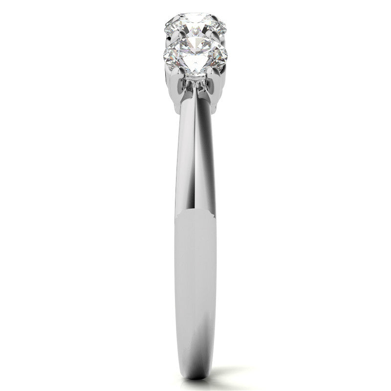 5-Stone Round Brilliant Moissanite Shared-Prong Ring 3.5mm 0.75ct