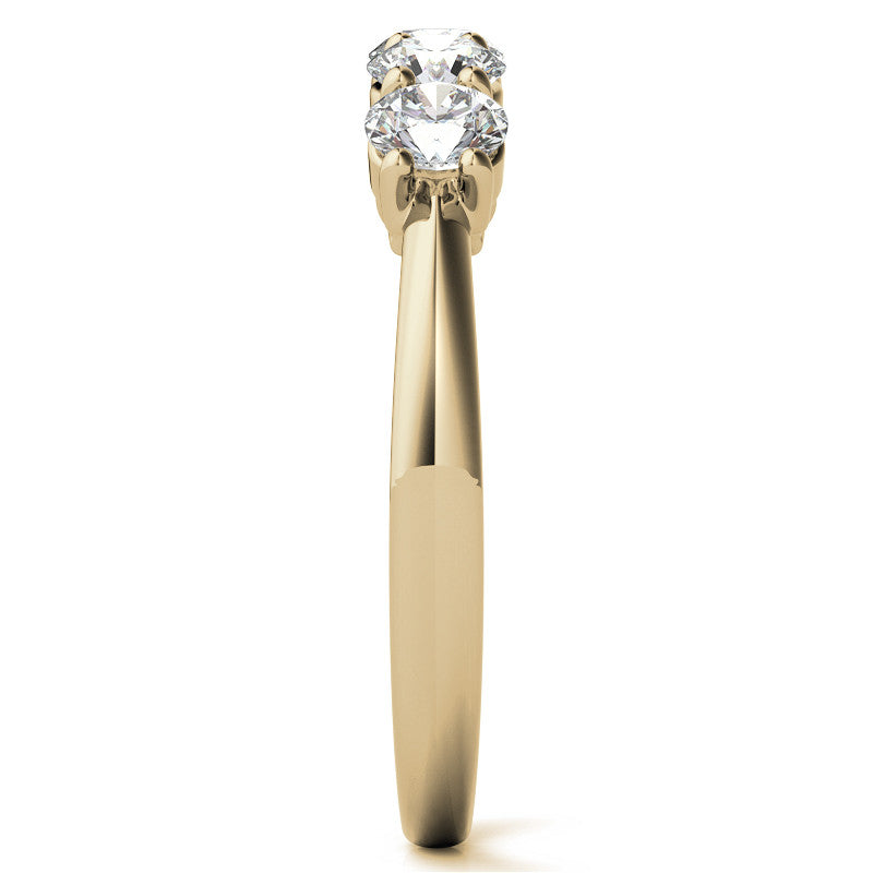 5-Stone Round Brilliant Moissanite Shared-Prong Ring 3.5mm 0.75ct