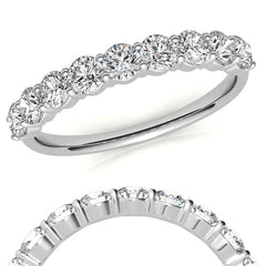 9-Stone Round Brilliant Moissanite Shared-Prong Ring 3mm 0.90ct
