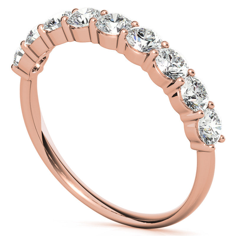 9-Stone Round Brilliant Moissanite Shared-Prong Ring 3mm 0.90ct