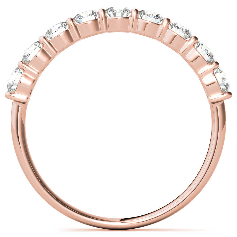 9-Stone Round Brilliant Moissanite Shared-Prong Ring 3mm 0.90ct