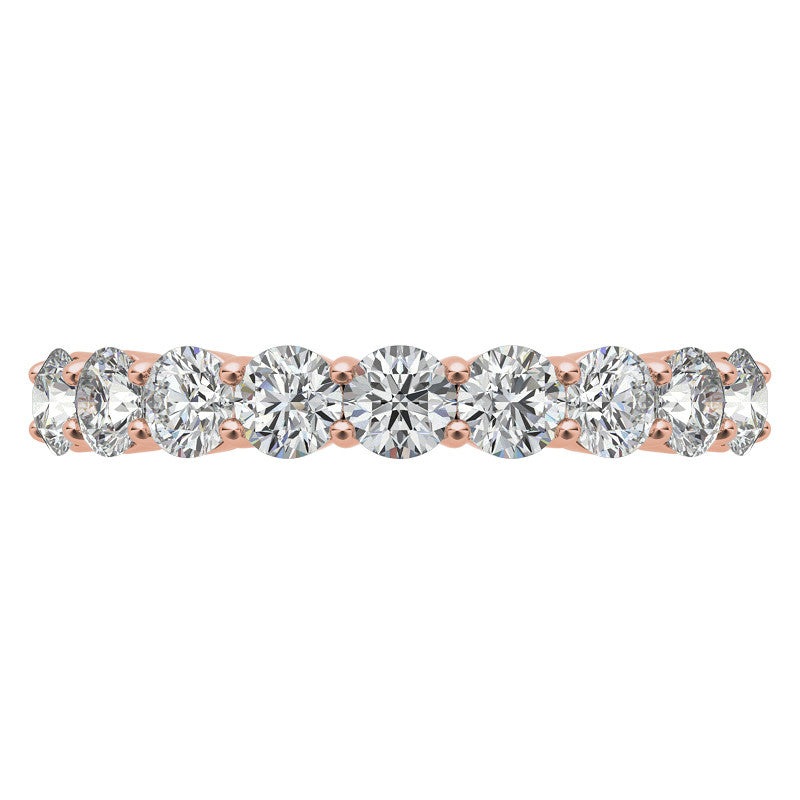 9-Stone Round Brilliant Moissanite Shared-Prong Ring 3mm 0.90ct