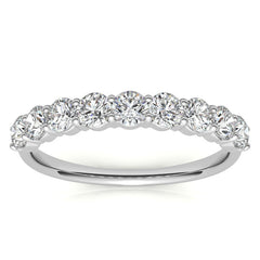 9-Stone Round Brilliant Moissanite Shared-Prong Ring 3mm 0.90ct