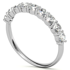 9-Stone Round Brilliant Moissanite Shared-Prong Ring 3mm 0.90ct