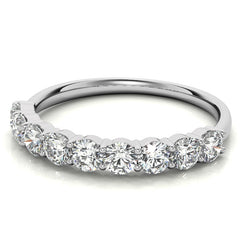 9-Stone Round Brilliant Moissanite Shared-Prong Ring 3mm 0.90ct