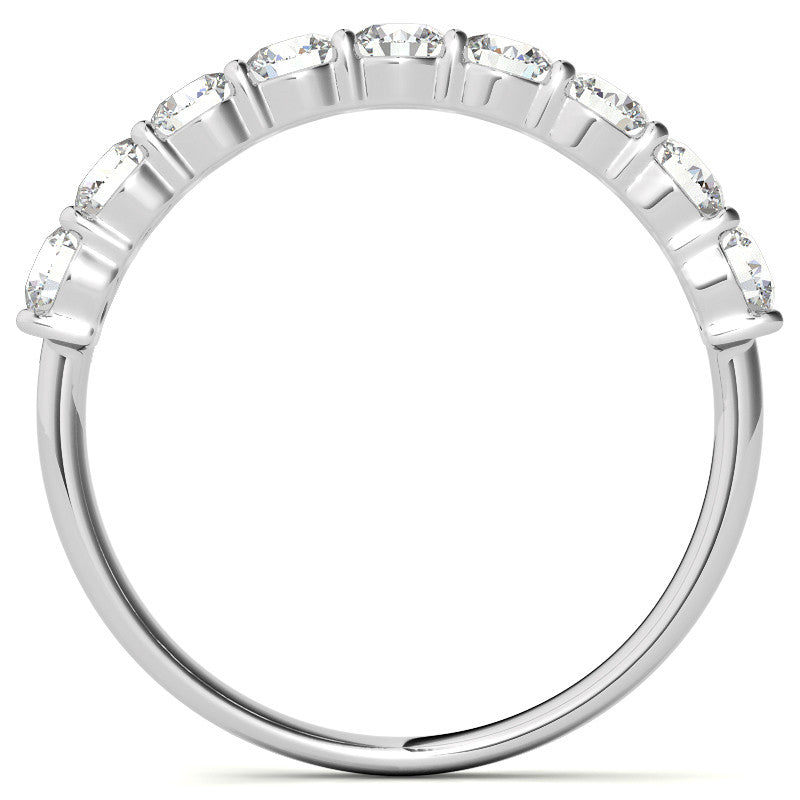 9-Stone Round Brilliant Moissanite Shared-Prong Ring 3mm 0.90ct