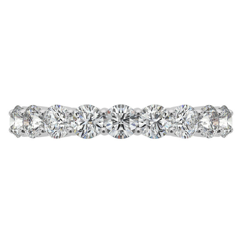9-Stone Round Brilliant Moissanite Shared-Prong Ring 3mm 0.90ct
