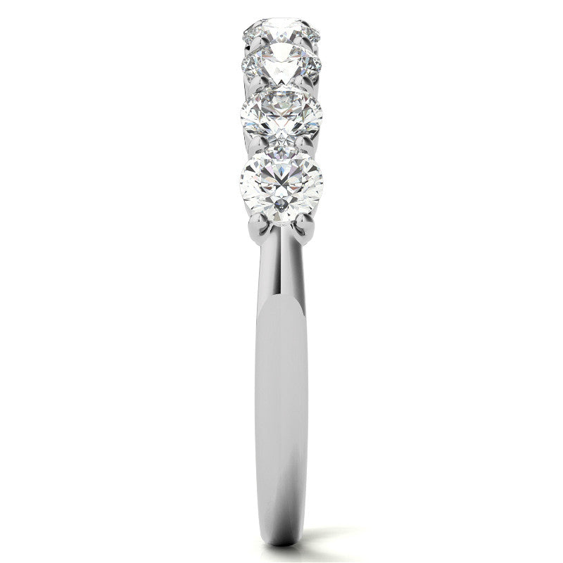 9-Stone Round Brilliant Moissanite Shared-Prong Ring 3mm 0.90ct