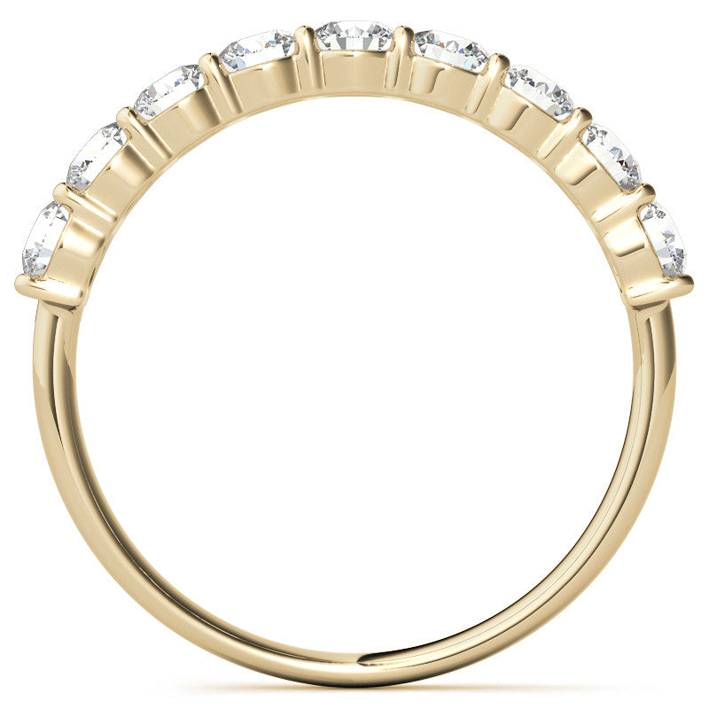 9-Stone Round Brilliant Moissanite Shared-Prong Ring 3mm 0.90ct