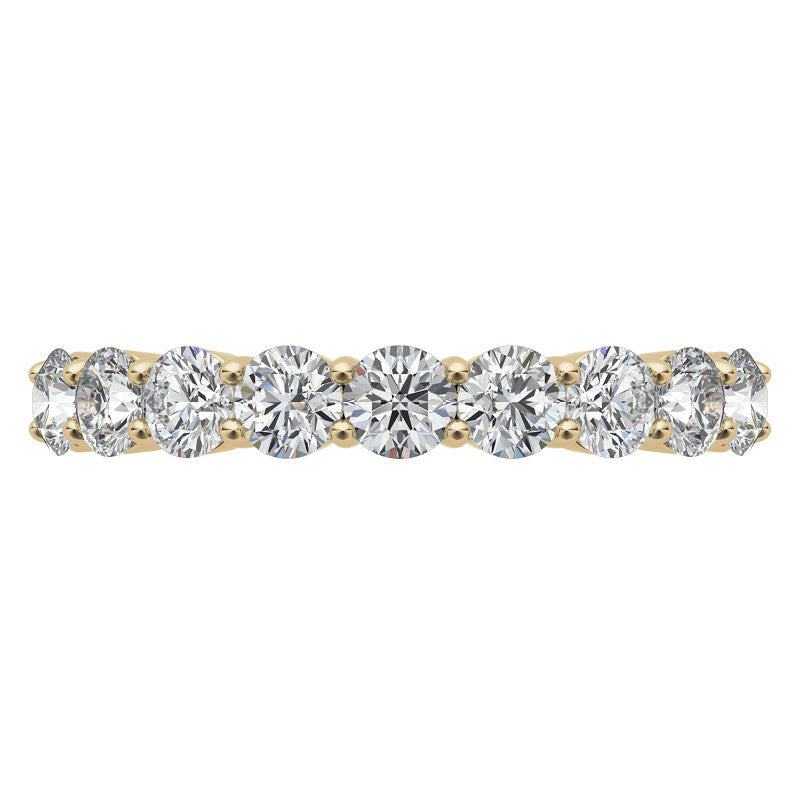 9-Stone Round Brilliant Moissanite Shared-Prong Ring 3mm 0.90ct