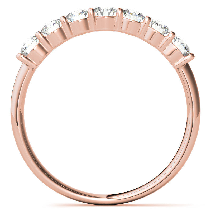 7-Stone Round Brilliant Moissanite Shared-Prong Ring 3mm 0.70ct