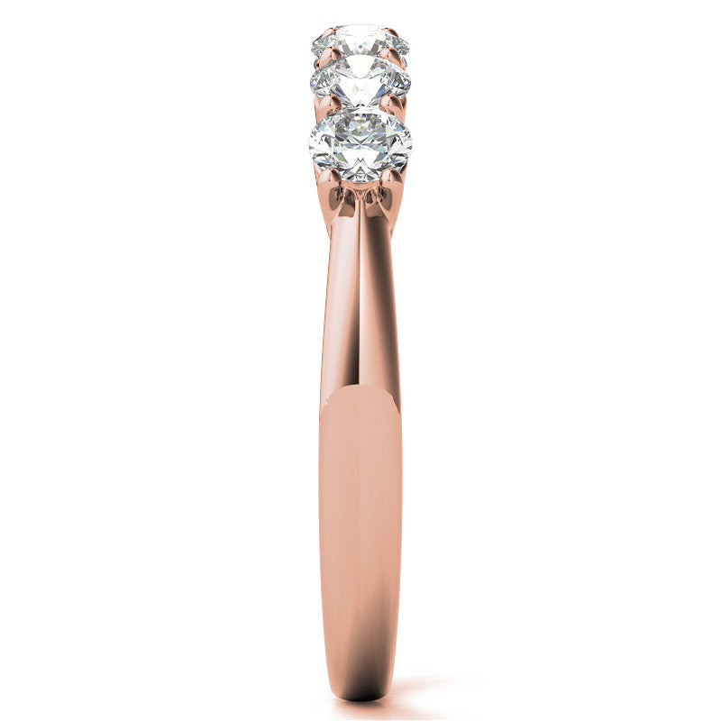 7-Stone Round Brilliant Moissanite Shared-Prong Ring 3mm 0.70ct