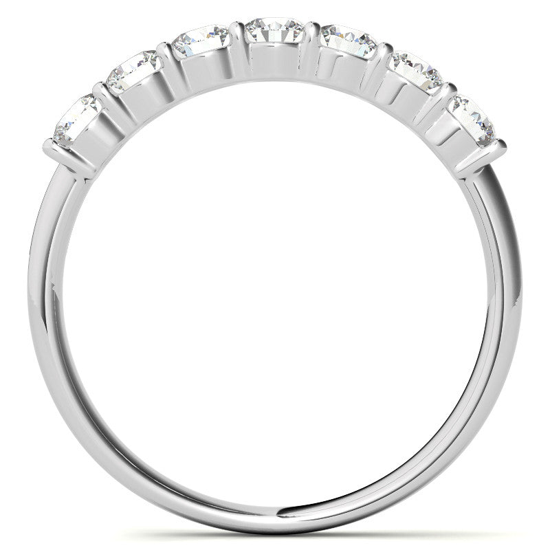 7-Stone Round Brilliant Moissanite Shared-Prong Ring 3mm 0.70ct