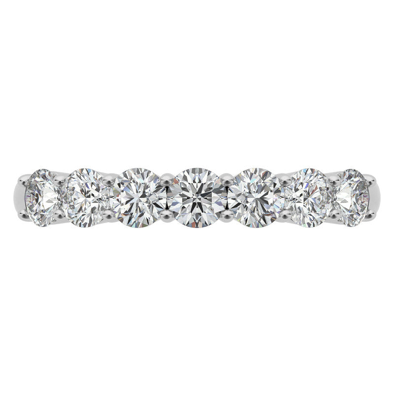 7-Stone Round Brilliant Moissanite Shared-Prong Ring 3mm 0.70ct